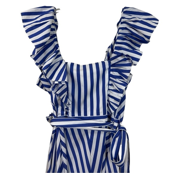 Polo Ralph Lauren, NWT Women’s ‘Avlne’ Stripe Midi Wrap Dress Blue/White, Size 6 - Picture 6 of 8